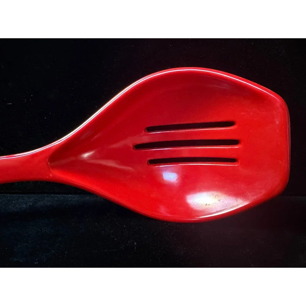 Vintage Kitchen Utensil Set Machi Melamine Red Slotted Spoon Ladle Ultratemp 4pc
